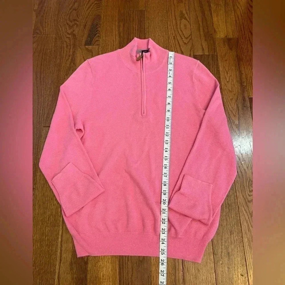 Brooks Brothers Quarter Zip Cotton Pullover Pink Sz S - Picture 5 of 8